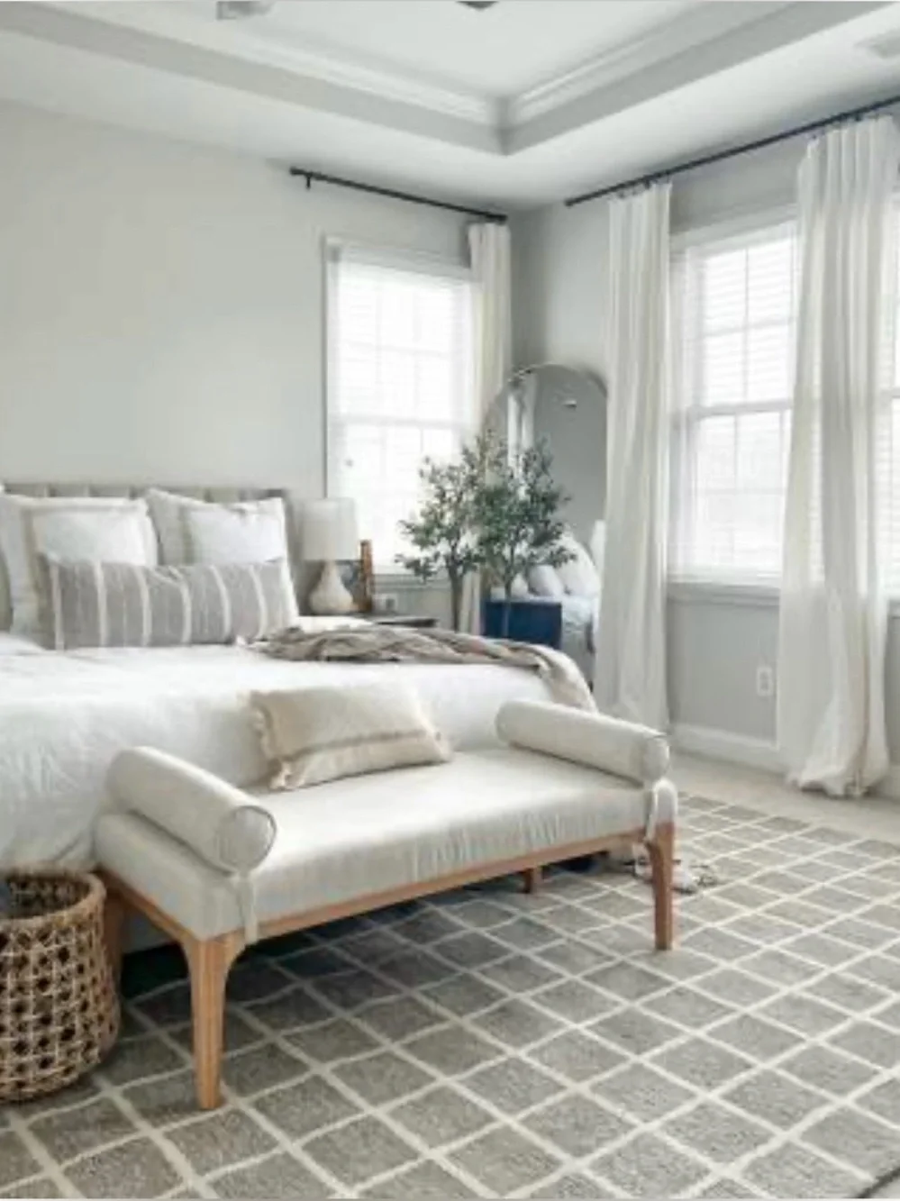 New Open Bag Fresh White King/Cal King Heavyweight Linen Blend Comforter & Shams